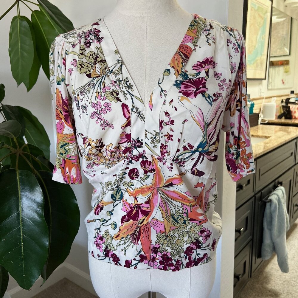 Pretty Silk-blend Floral Top - TINY by Anthropologie (M)